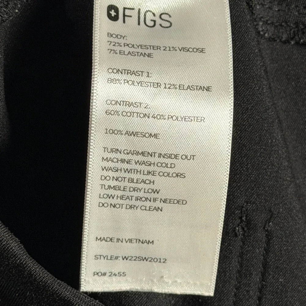 FIGS Zamora Jogger Scrub Pants Black Technical Collection XS W22SW2012 Mens